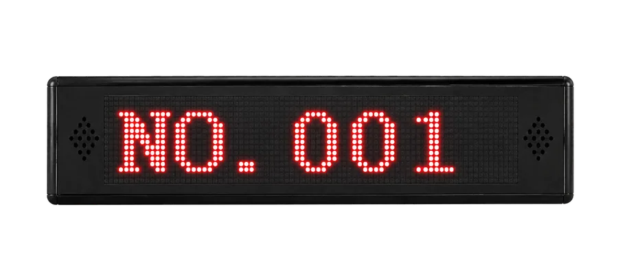 จอแสดงผล LED 1 บรรทัด แสดงหมายเลขคิว NO. 001